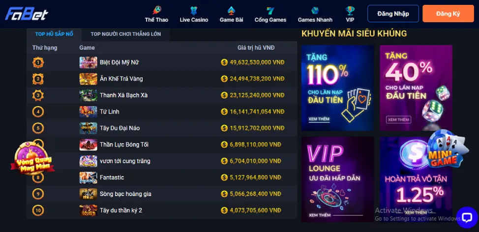 Đừng bỏ lỡ các ưu đãi độc quyền từ 1888v win